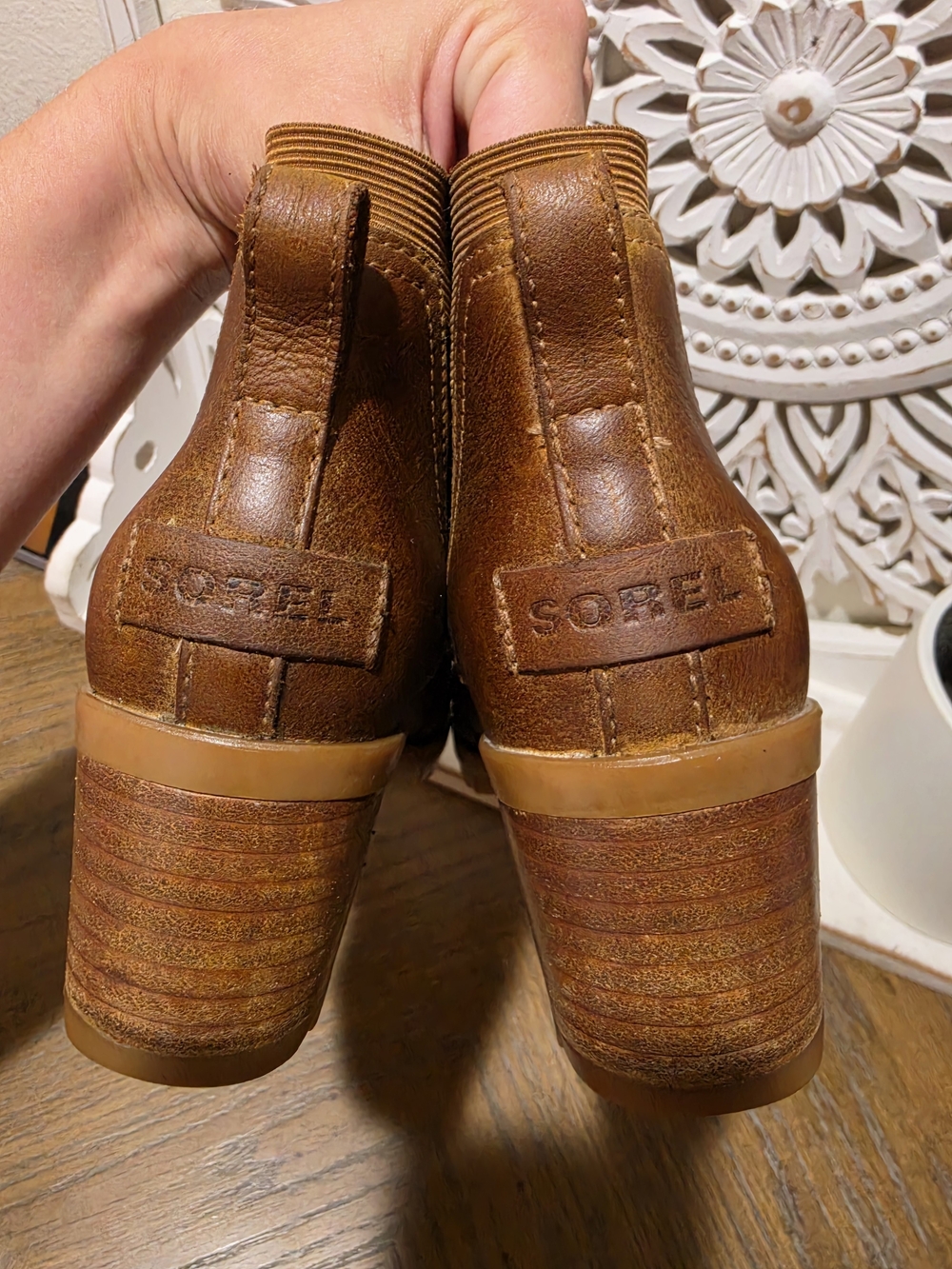 Sorel Brown Small Heel Ankle Leather Boots Womens 6 - Picture 2 of 7